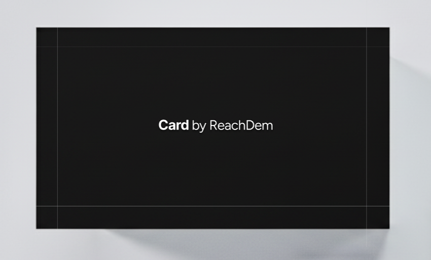 black centered card
