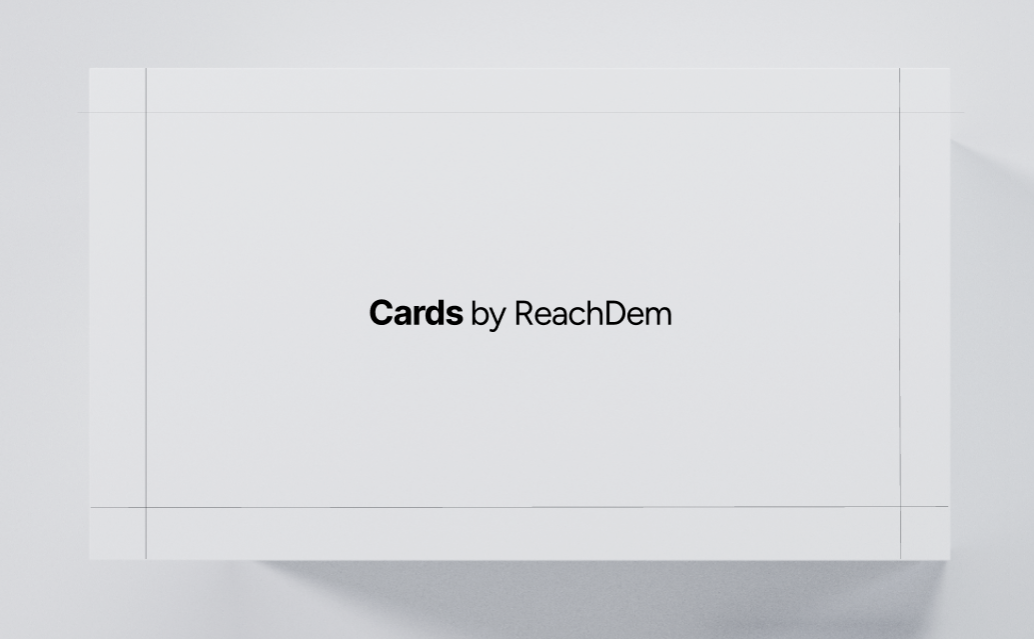 white centered card